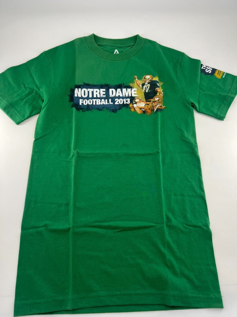 Notre Dame Shirt Mens Small Green Football 2015 Short Sleeve Sports Pullover